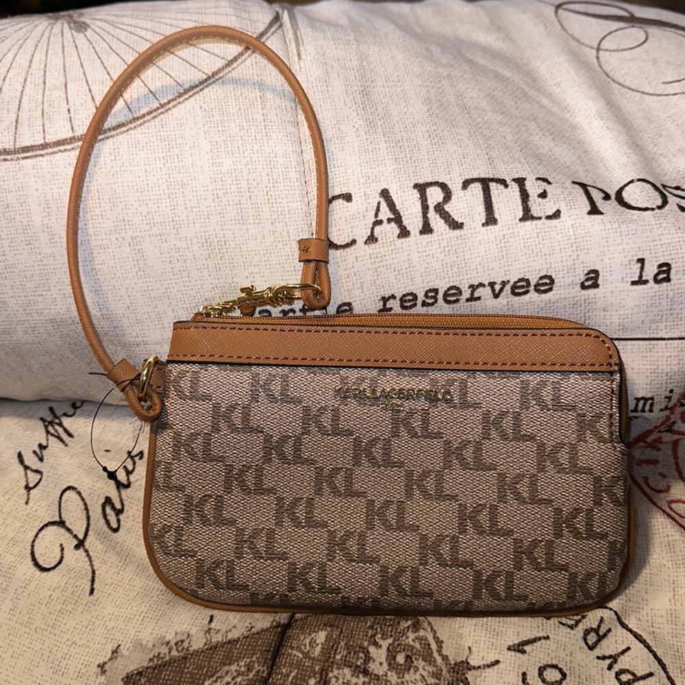Karl Lagerfeld Paris -Wristlet- Almond /Taupe